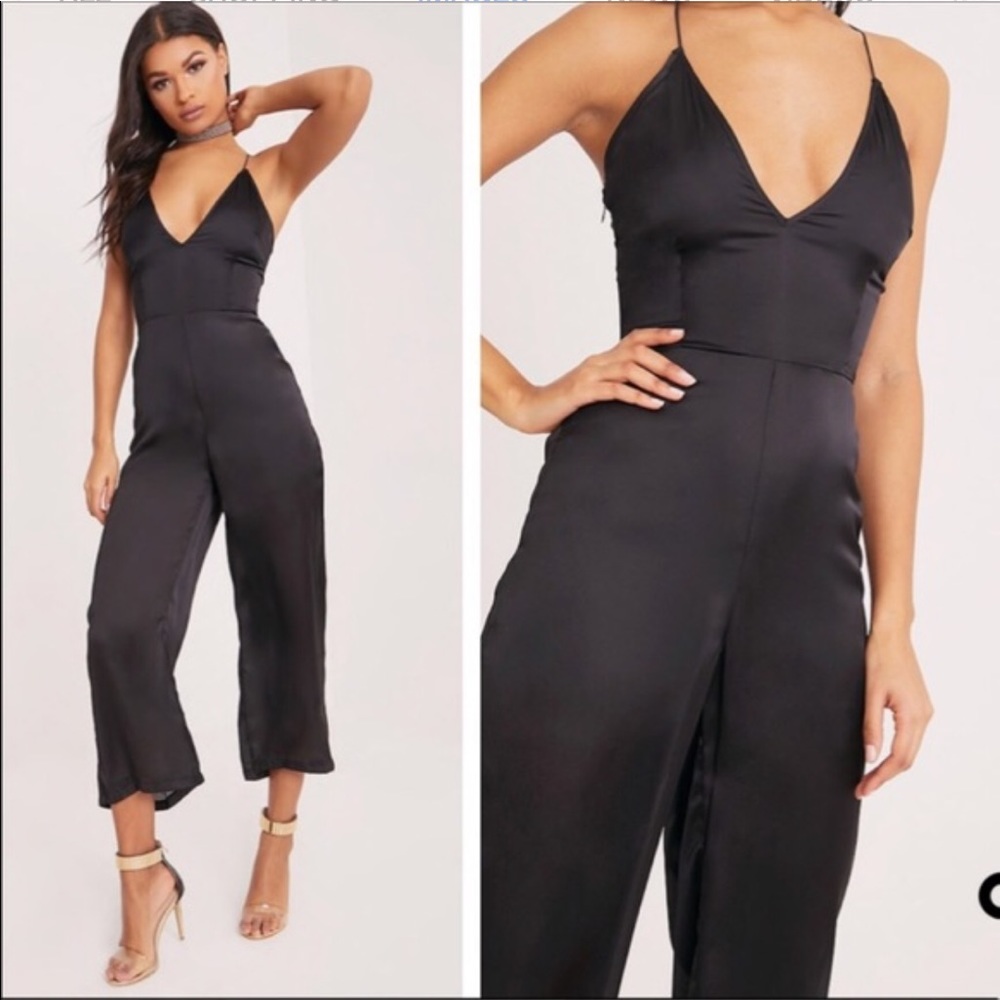 Satin culotte jumpsuit
